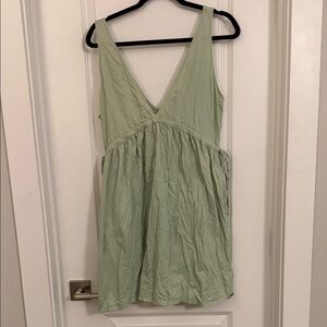 Wild Fable Light Green V-Neck Mini Dress